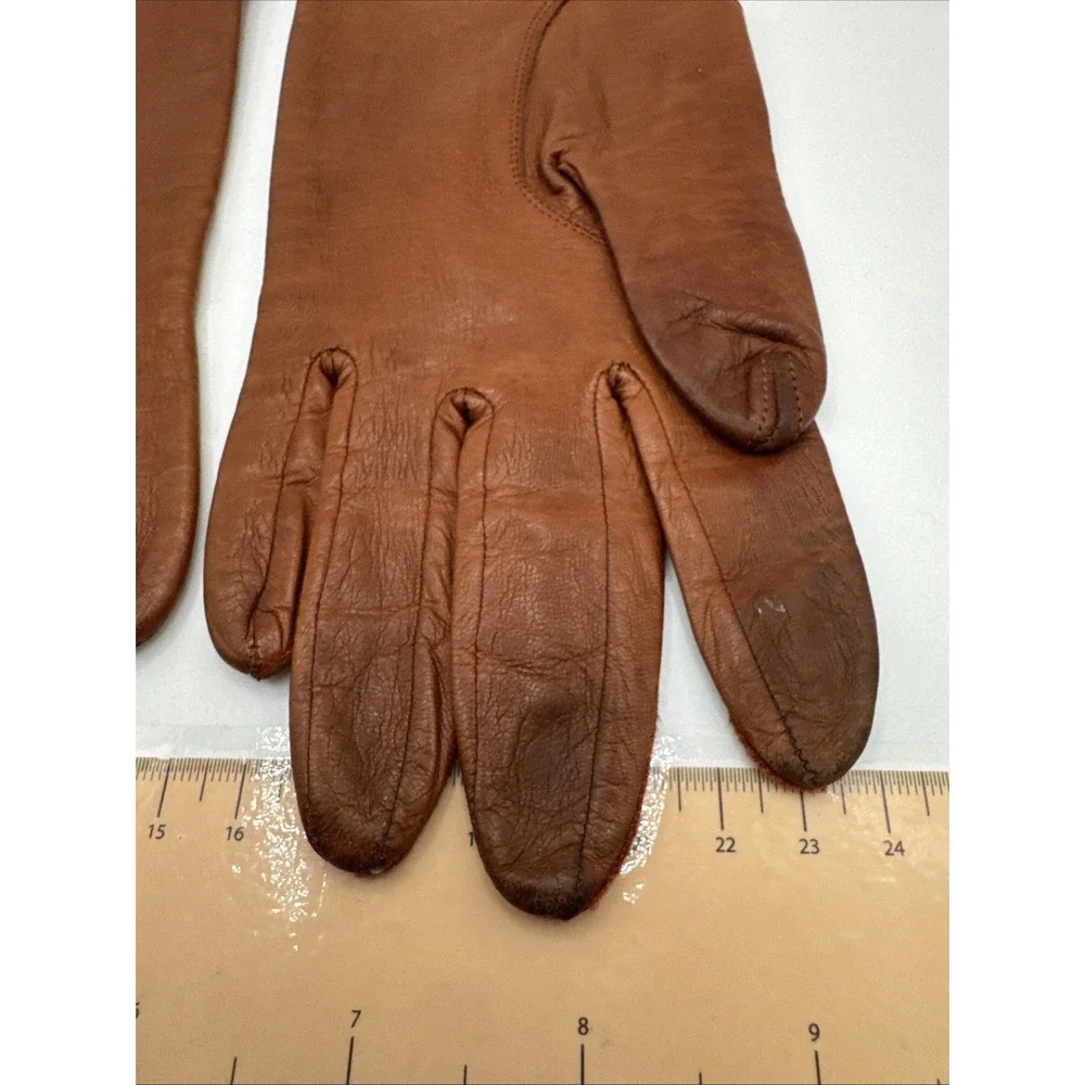 Vintage Brown Giselle Gloves Size 6.5‎